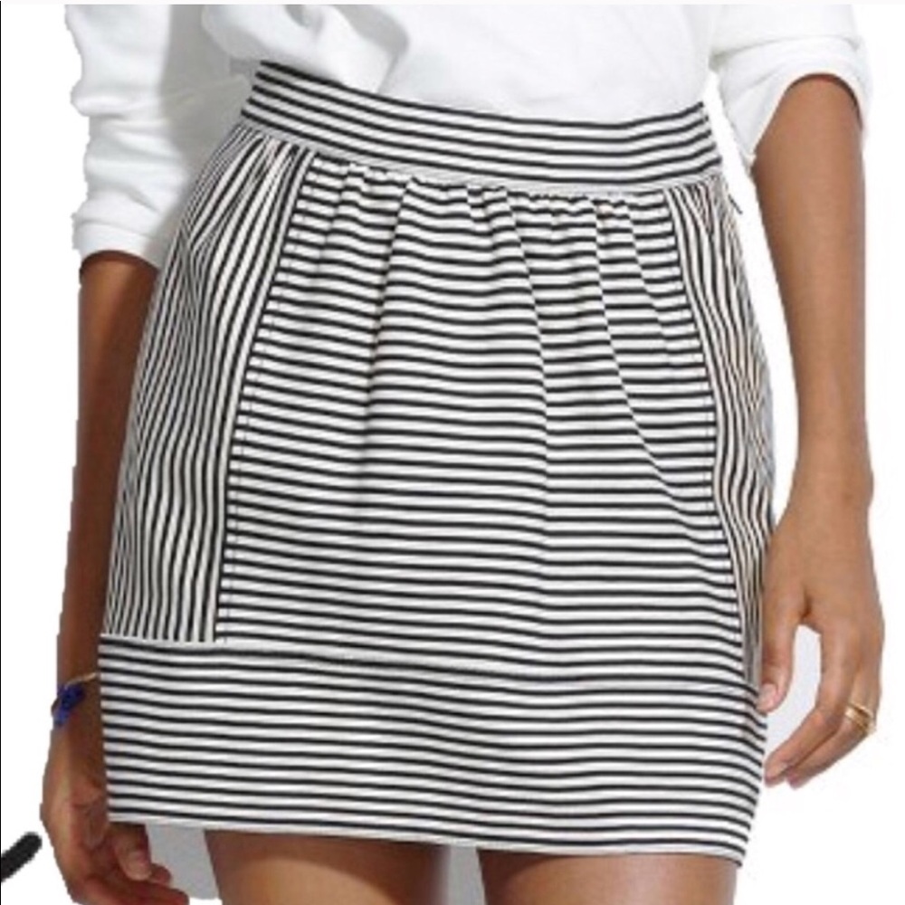 Madewell Ponte Swivel Skirt in Stripe